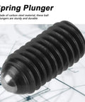 Close-up of Built Rugged Carbon Steel M6 Hex Socket Ball Spring Plunger Set showing smooth surface and sturdy design.