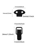 Dimensions of Six Pack Black Spring Lock Clasp Buckle Latch With Screws 1.37 Inch Stainless Steel Small Toggle Latch.