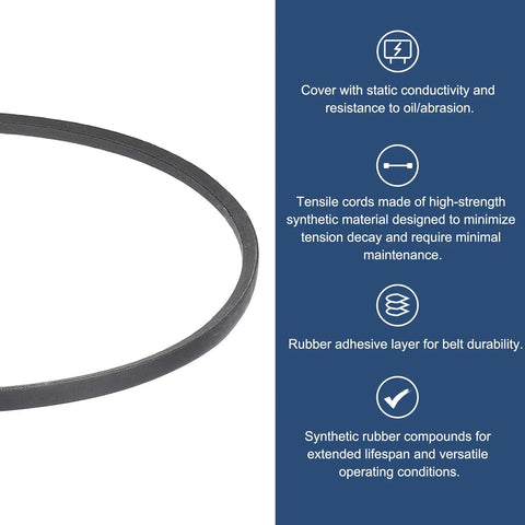 Classic Wrapped Rubber V Belt 3L370, 37 Inch Outside Circumference, 3/8 Inch Width, 7/32 Inch Height, 3L Profile