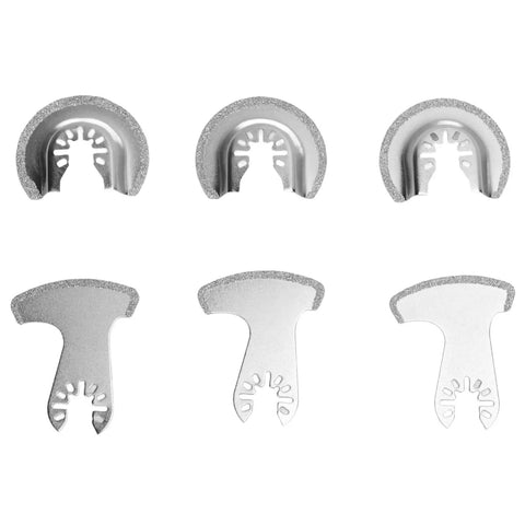 Carbide Oscillating Saw Blades Set, 6 Piece Segment Blades For Concrete, Grout, Tile, Masonry And Soft Stone Cutting And Grinding