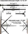 One Eighth Inch Cable Railing Hardware Kit For Wood Posts With Stainless Steel Swage Toggle Turnbuckles Rust Resistant And Adjustable 0 To 180 Degree Multi Angle Telescoping Seven Point Two To Ten Inch Length Ten Pairs diagram