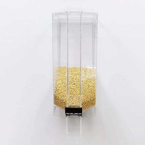 12 Gallon Gravity Bin Bulk Food Dispenser For Candy Cereal And Coffee Beans Heavy Duty Kitchen Hauler with golden food.