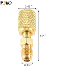 R410A Straight Swivel Mini Split Adapter With Five Sixteenth SAE Female To One Quarter SAE Male Quick Couplers For HVAC And Ductless Mini Split Systems Pro Grade DIY Friendly Two Pack brass adapter, 0.45 x 1.7 in
