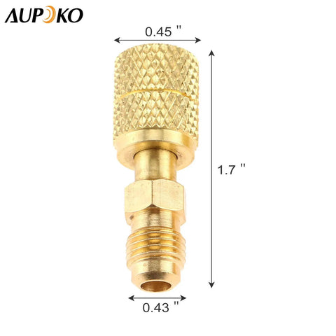 R410A Straight Swivel Mini Split Adapter With Five Sixteenth SAE Female To One Quarter SAE Male Quick Couplers For HVAC And Ductless Mini Split Systems Pro Grade DIY Friendly Two Pack brass adapter, 0.45 x 1.7 in