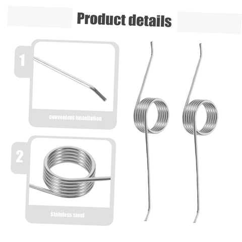 Top Shelf 20 Pack Metal Torsion Springs For Garbage Can Lids, Silent Operation Replacement Kit With Five Coils Perfect For Family Home Or Office Trash Cans That Work Like A Champ. stainless steel torsion springs, five-coil design, shown in install detail