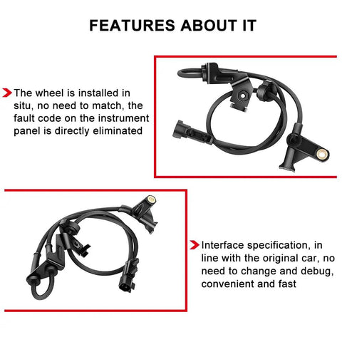 Front Right ABS Wheel Speed Sensor For 2006 2007 Dodge Caravan Grand Caravan And Chrysler Town And Country ALS2115 4683470AF 4683470AE Replacement Easy Install Reliable Vehicle Stability Sensor black wired connector