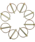 8 Pack Lynch Pin Kit Beefy Heavy Duty Ring Pins For Trucks Trailers Mowers And Farm Equipment Secure Fixes That Last Durable Wear-Resistant Spring-Loaded Design Built Tough For Real World Use, eight zinc-plated pins