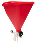 SprayMate Drywall Hopper Gun Texture Sprayer With Seven Orifice Sizes for Effortless Wall Texture, red thermoplastic, side view