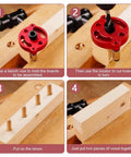 Pro Grade Drill Guide Locator With Vertical Self Centering Dowel Jig Kit And 3/4/5/6/7/8/9/10mm Drill Bushings in use