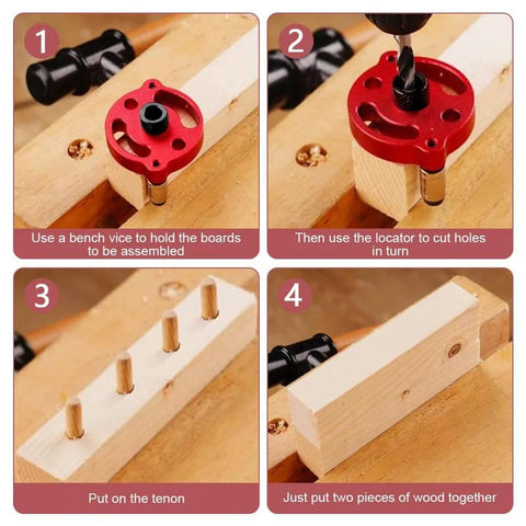 Pro Grade Drill Guide Locator With Vertical Self Centering Dowel Jig Kit And 3/4/5/6/7/8/9/10mm Drill Bushings in use