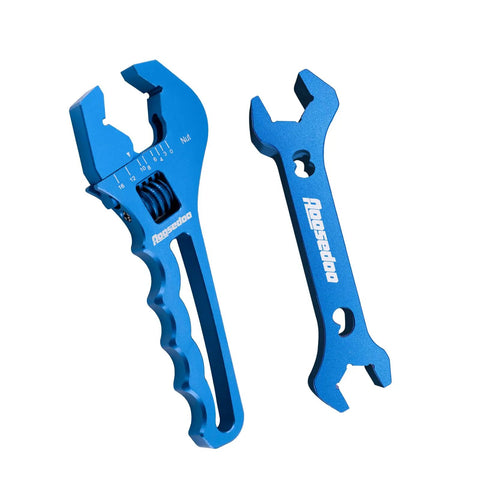 Adjustable AN Fittings Wrench Set For Hose Adapters 3AN 16AN With Double Ended 6AN To 8AN Socket Wrench Aluminum Blue