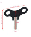 2Pcs Metal Winder Clock Key Black For Wall Clocks And Wooden Clocks DIY Friendly Replacement Tool showing dimensions