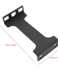 Rock Solid 1U Server Rack Depth Extender And 4 Inch Recessed Rack Mount Adapter Kit, black metal bracket, 10cm length, 4.5cm width.