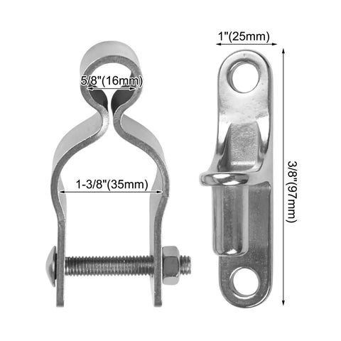 Self Closing Reversible Door Hinge Set, Stainless Steel 2 Pack for Fence Gates and Barn Doors with detailed dimensions