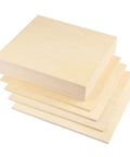 Basswood boards set, 18 pcs, 12-inch square, 1/4-inch thick, light natural wood color