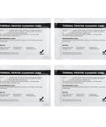 Run Your Rig Like New Again With This Top Shelf Eight Piece Card Printer Cleaning Kit Including Pre Saturated Long And Short Cards For Flawless Printhead And Roller Tuneups Compatible With Zebra Models - Four thermal printer cleaning cards in packaging.