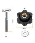 Five Piece T Track Bolt And Knob Kit With M6 Threads 40Mm Bolts 32Mm Knob Heads Stainless Washers Pro Grade Heavy Duty Hardware