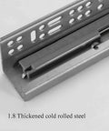 Soft Close Undermount Drawer Slides With Full Extension And Heavy Duty 40Kg Capacity Concealed Silver Cabinet Runners showing thickened cold rolled steel.