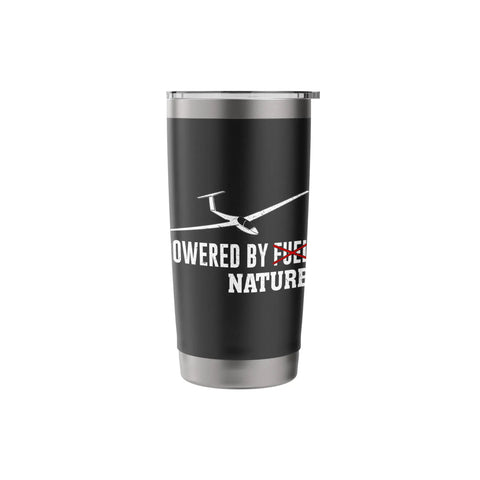 Glider Pilot Coffee Tumbler For Aviation Enthusiasts Stainless Steel Insulated Cup with glider design and text