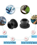Heavy Duty Black Silicone Rubber T-Shape Snap-On End Caps Plugs Blank Tube Inserts Bungs For Hose Sealing High Temp Dust Proof Kit Assortment, black tube plugs
