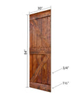 Classic Walnut Finished 30 Inch By 84 Inch Solid Wood Sliding Barn Door Slab for DIY Installation Door Only Hardware Not Included Assembly Needed