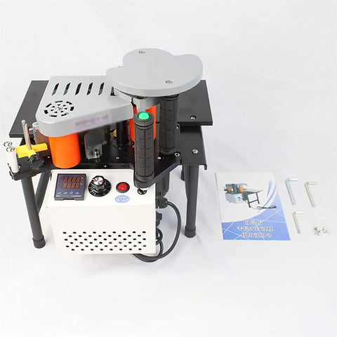 Portable Edge Bander For Woodworking With Double Sided Adhesive System Pro Grade Edge Bander Machine on light background