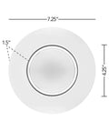 Totally Adjustable 5 6 Inch Led Retrofit Downlight Gimbal 1200 Lumens Bright As Day 90 Degree Beam Spread detailed top view with dimensions.