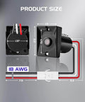 Dimensions and wiring details of Photoelectric Switch For Outdoor Post Lights With Dusk To Dawn Sensor, Waterproof 120V Unit