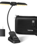 Clip On LED Book Light With Charger And Travel Case Covers Both Pages Warm White Reading Light With Strong Clamp