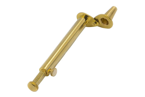 Adjustable Brass Powder Measure For Muzzleloading With Static Free Construction And Swivel Funnel Delivers About 120 Grains Of Black Powder