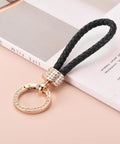 Braided Rope Leather Keychain With Rotatable D Ring And Zinc Alloy Screwdriver For Keys Bags And Wallets Weave Style Key Chain