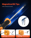 12 Piece Screwdriver Set With Magnetic Tips And Crv Steel Build, including magnetizing and demagnetizing bit tips for secure use.