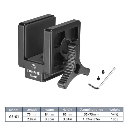 GS01 Arca Swiss Rifle Saddle Mount For Hunting Tripods With Quick Release Plate, Shooting Rest, Ball Head Adapter, 6061 Aluminum