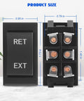 Beefed Up 30 Amp DPDT Momentary Rocker Switch With On Off Momentary On Function, 6 Pin Control dimensions shown