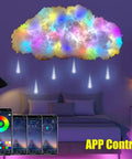 Epic 1.2m Cloud Rain Lightning Light Kit with USB Power, app control, colorful light effects above bed in bedroom decor