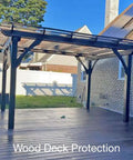 Heavy Duty Liquid Waterproofing Membrane Kills Leaks And Stops Cracks Cold On Roofs Decks And Bathrooms under pergola on wood deck.