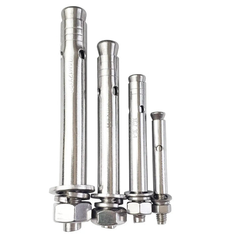 10 Pack M12x120mm Stainless Steel Expansion Bolts With External Hex Washer And Nut For Concrete Walls Rust Resistant