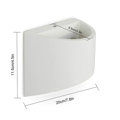 Dope LED Wall Sconce Light 7W Warm White 2700K Up And Down Plaster Finish Indoor Wall Lamps with dimensions