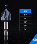 Toolant Noir-Ti cobalt countersink drill bit with quick-change hex shank; 82° tip, sizes 1/4–3/4 in.