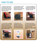 Image showing instructions and steps for using the Two Pairs Rubber Heel Pads Replacement Kit With 3.5 mm Thick Anti Slip Cushions, including cutting, sanding, and attaching heel pads to shoes.