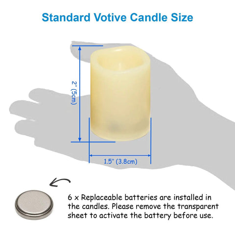 Flameless Flickering LED Tea Light Candles With Timer, Battery Operated Votive Candles For Outdoor Halloween Pumpkin Lights And Christmas Decor, 6 Hours On, 18 Hours Off, Realistic Glow, Safe And Easy To Use