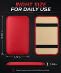 Slick Waterproof Leather Armrest Cover And Universal Center Console Pad For Every Car, measuring 12.6x7.7 inches in fresh wine red.