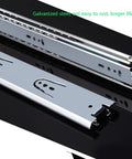 Telescoping Drawer Rails With Soft Close, Beefy And Heavy Duty Stainless Steel Slides, polished surface, side mount