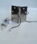 4 Wire Stainless Steel Electrified Hinges 4.5 Inch Square Corner 3.5mm Thick UL Approved for secure access doors and cabinets