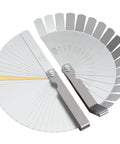 Dual Marked Feeler Gauge Kit With 32 Blades And 16 Offset Pieces Measures 0.0015 To 0.035 Inches And 0.005 To 0.020 Inches Gap Measuring Tool