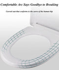 Silent Soft Close No Sweat Quick Release Oval Toilet Seat With Adjustable Zinc Hinge showing a curved seat design for comfort.
