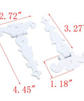 Decorative Zinc Alloy Tee Hinge White Finish T Strap Hinges For Doors And Wooden Boxes 4.45 Inch Long By 2.72 Inch Wide