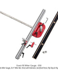 Dead On Ninety Degree Miter Gauge Kit for Knockout Square Cuts with nylon leaf springs and heavy duty gear.