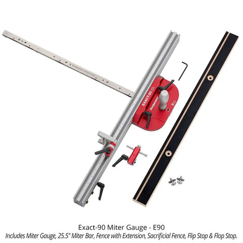Dead On Ninety Degree Miter Gauge Kit for Knockout Square Cuts with nylon leaf springs and heavy duty gear.
