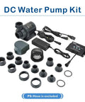 24V DC Inline Submersible Saltwater Aquarium Pump With External Controller, Return Pump For Sump Tanks, 2650 GPH, kit contents
